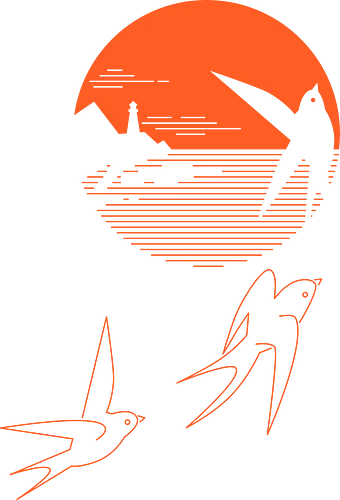 Swallow And The Sea - bird, animal, animals, beach, birds, lighthouse, minimal, minimalism, minimalist, nature, ocean, sea, simple, summer, water