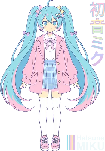 Pastel Pop: Hatsune Miku Casual Kawaii - kawaii anime clothing, pastel aesthetic graphic tee, cute Miku apparel, soft girl anime shirt, Japanese pop idol design, anime otaku streetwear, pastel anime girl, Miku shirt