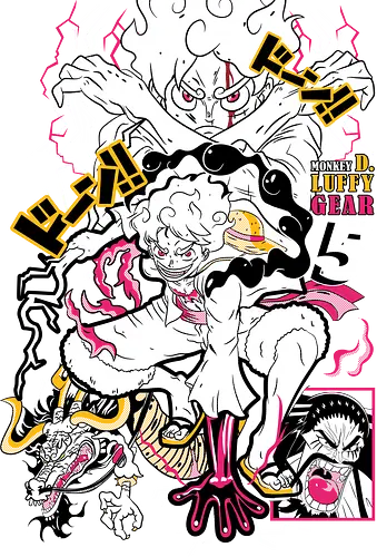 Chaos Energy - Pirate, gear 5 luffy, anime transformation, sun god nika, anime battle, pirate king, manga art, grand line