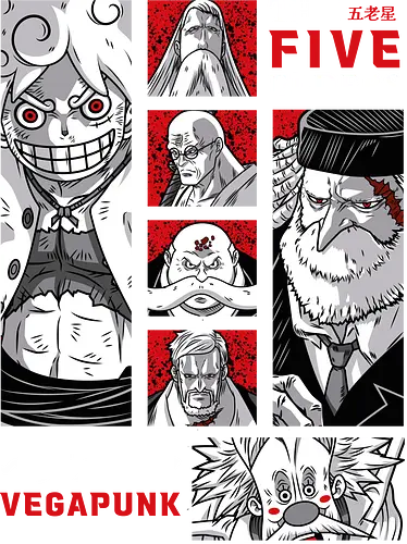 Final Era - five elders, manga panel, anime pirate, egghead arc, Pirate, gorosei, luffy gear 5, anime battle