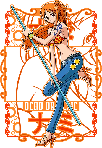 Cat Burglar Style - Pirate, nami, anime girl, straw hat crew, pirate navigator, anime pirate, orange aesthetic, grand line