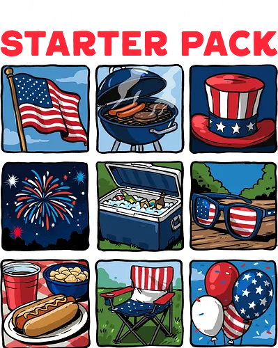 4th of July Starter Pack - 4th of july, 1776, 250th anniversary, america, fourth of july, freedom, independence day, memorial day, patriot, patriotic, red white blue, the british blew a thirteen colony lead, usa, veterans day, with liberty and justice for all