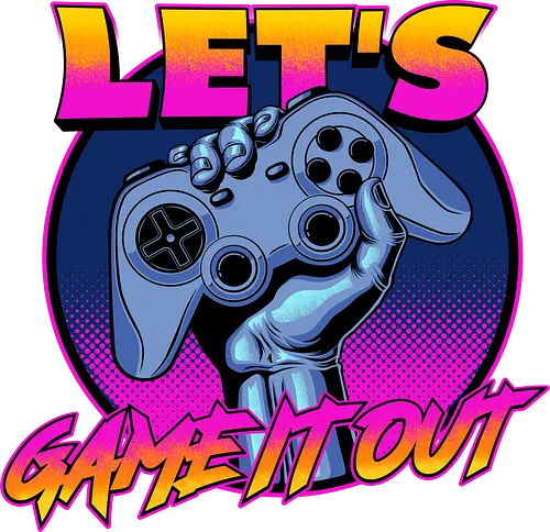 Lets Game iT Out - gaming apparel, geek, retro, vintage, 90s arcade, arcade games, retrogaming, video console, videogames, video games, 1980s, 80s arcade, arcade, gamer, gaming