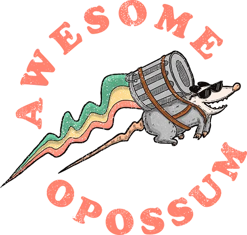 Awesome Opossum - 80s, animal, creature, cute animals, deal with it, garbage, live ugly fake your death, opossum, possum, trash, vintage, possum lovers, opossum lover, street animals, trashcanimals
