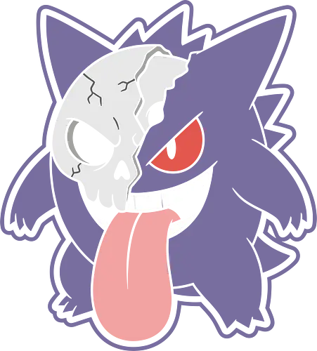 The Skull Specter - Gengar skull shirt, ghost type monster merch, creepy anime apparel, half skeleton graphic, edgy gamer streetwear, dark aesthetic nostalgic tee, purple phantom clothing, spooky gaming shirt, pocket monster skull, gothic otaku fashion