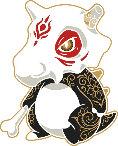 The Irezumi Orphan - Cubone shirt, Japanese tattoo anime tee, Kabuki mask graphic, Irezumi gaming apparel, traditional floral tattoo design, skull monster streetwear, otaku pop culture mashup, neo traditional gamer shirt, nostalgic pocket monster, Asian aesthetic clothing