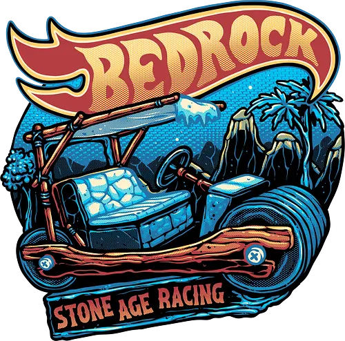 Bedrock Racing - Sitcom, TV show, cartoons, animation, animated, family, classic, stone-age
