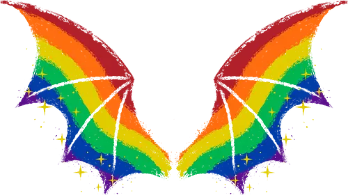 Rainbow Pride Bat Wings - bat wings, rainbow, pride flag, rainbow flag, wings, goth, print on back, dark, creepy, spooky, whimsical, LGBTQ, lgbt, fabulous, xmorfina