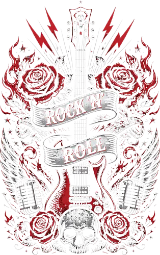Rock N Roll Skull Guitars - rock, rock and roll, forever, metal, music, geek, lm2kone, forever, 80s, nostalgic, rock n roll, guitars, guitar, american, america, metal, skull