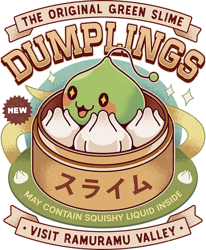 Ramuramu Valley Dumplings Vintage - pink bean, slime, yeti, orange mushroom, kawaii, anime, chibi, ragnarok online, video game, gaming, gamer, zakum helm