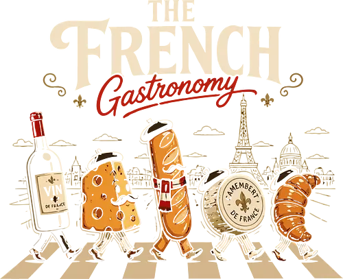 The French Gastronomy Parade - beatles, the beatles, french, baguette, iconic, abbey road, foodie, gastronomy, comida, food, humor, lm2kone, cool, funny, lm2kone