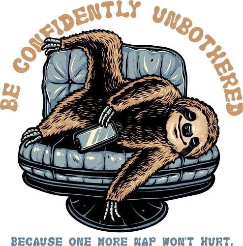 Confidently Unbothered - Sloth, sloths, animal, cute, funny, humor, lazy, confident, relaxing