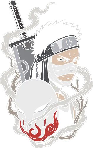 Shadows of the Mist: The Demon and the Hunter - Zabuza shirt, Haku mask merch, anime villain apparel, Hidden Mist ninja tee, anime sword graphic, retro shonen streetwear, nostalgic anime clothing, minimalist otaku design, ninja anime fashion, Demon of the Mist aesthetic
