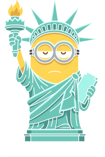 Statue of Boredom: The Liberty Minion - funny minion shirt, statue of liberty parody, despicable me merch, bored minion graphic, pop culture mashup tee, new york tourist joke, cartoon lady liberty, yellow cartoon character, funny meme clothing, sarcastic graphic tee