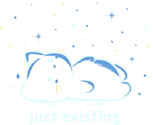 Just Existing - jeinfach nur da sein, Katze, Raum, just existing, existential cat, space cat, starry cat, introvert vibes, quiet aesthetic, stars, dreamy cat, night sky, minimalist cat, chill mood, cosmic cat