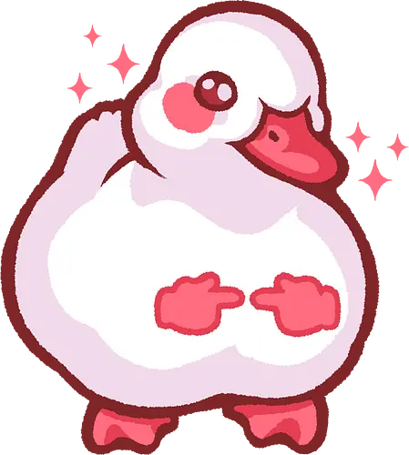 Shy Duck Fingers Touching - shy duck, fingers touching, cute duck, kawaii duck, meme, hands, finger pointing, uwu, funny, pink, love, introvert, pet, animal, xmorfina