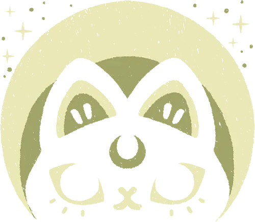 Half Moon Witchy Cat - moon cat, black cat, witch cat, half moon, crescent moon, spooky cute, creepy cute, pagan, lunar, occult, dark, weird, wicca, black and white, xmorfina