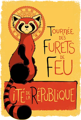 Roter Panda Vintage Französisches Poster Art Nouveau Oriental - red panda vintage shirt, art nouveau animal tee, parisian poster apparel, vintage oriental animal shirt, retro french poster tee, red panda art clothing, vintage animal poster shirt, art nouveau geek tee, oriental vintage apparel, retro animal art shirt, french vintage style tee, red panda kawaii clothing, Fire Ferrets, Legend of Korra, Republic City