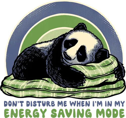 In My Energy Saving Mode - Panda, animal, funny, humor, sleeping, relaxing, cute
