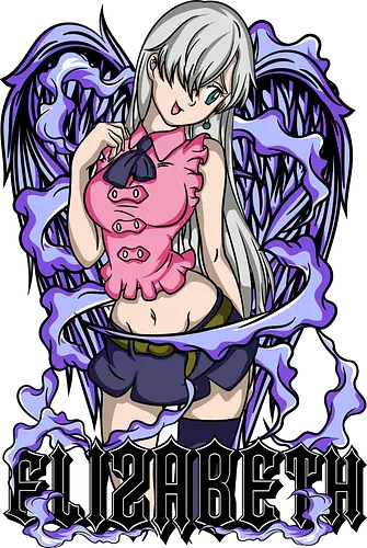 Demon Elizabeth Form - elizabeth liones, demon form, anime girl, purple aesthetic, fantasy anime, manga art, anime warrior, dark magic