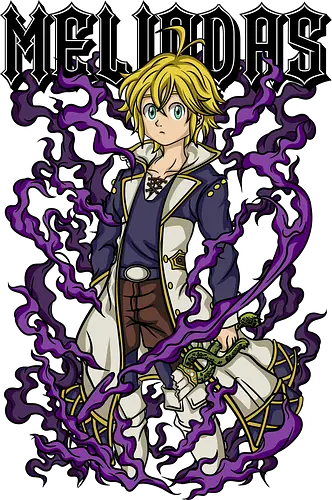 Meliodas Demon Aura - meliodas, demon mode, anime warrior, manga style, fantasy anime, purple aura, anime design, seven deadly sins