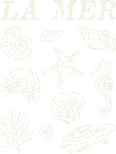 La Mer - sea, coastal, beach, vacation, summer, ocean, seahorse, seaturtle, crab, shell, seashell, starfish, waves, mer, cute