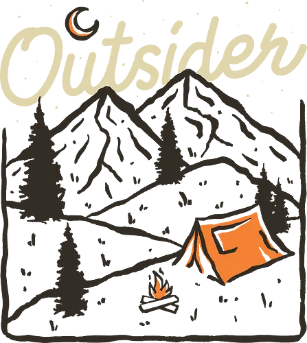 Outsider - nature, hiking, camp, pun, optimistic, camping, hike, adventure, mountains, landscape, outside, outsider