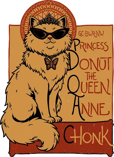 Dungeon Crawler Cat Painting - Nerd, Geek, Fantasy, Adventure, Rpg, Book, Books, Bookworm, Science Fantasy, Science Fiction, Scifi, Cat, Pet, Donut, Funny, Post-apocalyptic, Apocalypse, Post Apocalyptic, Apocalyptic Cats, Postapocalypse, Post-apocalypse, Painting, Paint, Classic, Poster, Le Chat Noir