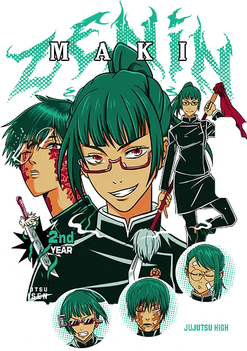 Maki Zenin Jujutsu Warrior Spirit - maki zenin, Jujutsu, strong female character, shonen warrior, anime girl power, manga illustration, jjk gift, weeb apparel