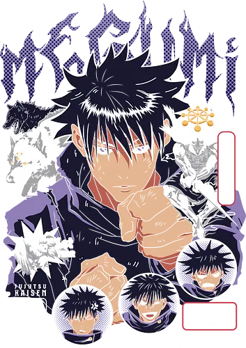 Megumi Fushiguro JJK Ten Shadows Unleashed - megumi fushiguro, Jujutsu, ten shadows technique, dark brooding anime, shonen manga hero, jjk fan art, anime gift for him, otaku tee