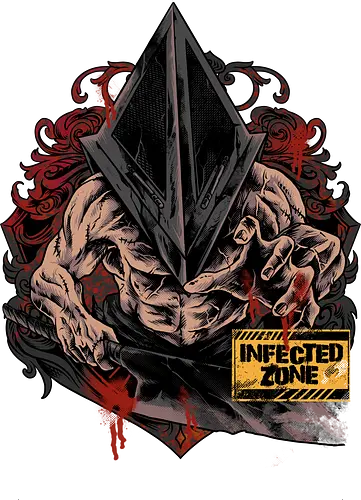 big triangle - monster, daddy, infected, high risk, parasytes, game, retro, classic, video game, monstrous humanoid, horror, halloween, nightmare, post apocalypse, executioner, creature