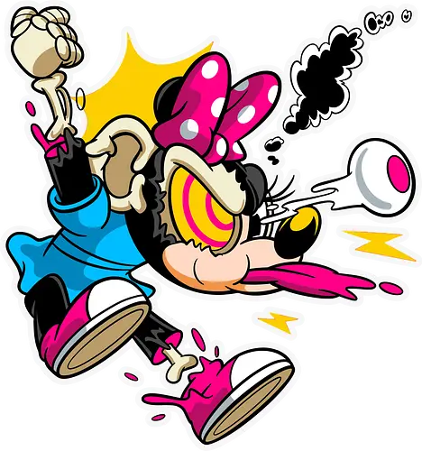 Freaky Explodierte Mäusedame - Cartoon Horror Underground - freaky explodierte Mäusedame Art, Cartoon Horror Underground, ikonische Mäusedame dunkles Shirt, Horror Cartoon rosa Schleife, Punk Mäusedame Cartoon, alternative Cartoon Shirt, dunkle Retro Mäusedame Art, Minnie Mouse, Minnie horror, Mäusedame Auge hervorquellend Art, dunkles Pop Art Mäusedame, alternative Mäusedame Streetwear, verrückte Cartoon Mode, rosa Skelett Maus Art, Underground dunkles Geek, Horror Nostalgie Cartoon, Minnie freaky, chaotischer bunter Cartoon