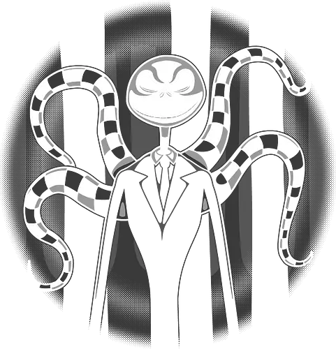 Dunkles Skelett mit Tentakeln - Gotische Horror Kunst - Jack Skellington, Slender Man, Nightmare, Tim Burton, mashup horror