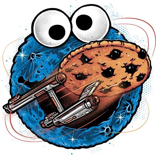 To boldly go where no cookie has gone before - TV show, TV series, retro, space, science fiction, sci-fi, spaceship, muppet, character, cookies