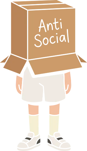 The Introvert's Armor: Anti-Social Box Head - anti social shirt, introvert graphic tee, box head design, funny antisocial apparel, minimalist aesthetic clothing, shy person merch, relatable quote shirt, indie streetwear fashion, quirky graphic tee, soft aesthetic apparel - Standard T-Shirt
