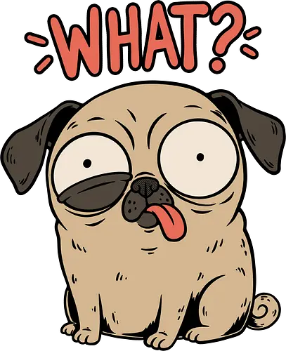 Pug Dog Funny - Pug, Dog, Funny, Fun, Pet, Animal, Cool, Just Awesome, Awesome, Lost, Cute, Life, Derpy, What, Dumb, Pugs, Original Art - Standard T-Shirt