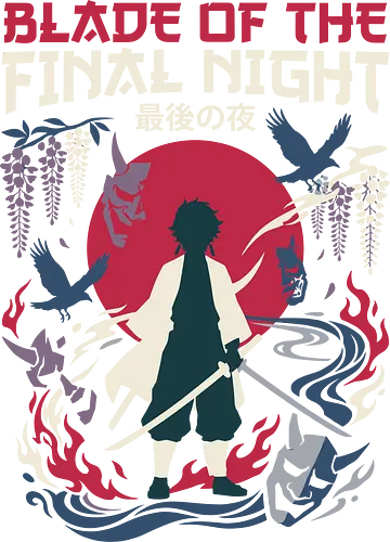 Sun Swordsman - Demon Slayer inspired shirt, anime swordsman graphic tee, Oni mask samurai apparel, dark fantasy anime streetwear, shonen manga clothing, Japanese sun katana design, aesthetic otaku fashion, demon hunter silhouette tee, wisteria anime merch, retro Japanese graphic shirt - Standard T-Shirt