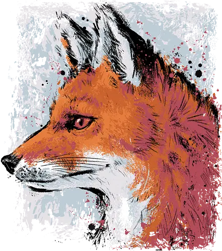 Red Fox Side Profile Painting - fox, painting, red fox, fox lover, watercolor, side profile, autumn, fall, winter, animal, nature, xmorfina - Standard T-Shirt