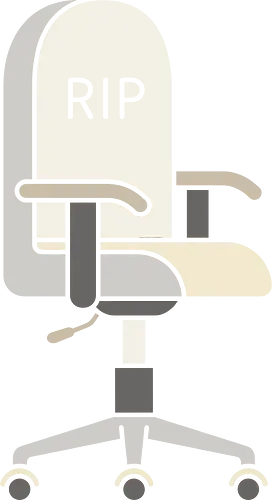 Rest In Paperwork: The RIP Office Chair - corporate burnout shirt, funny anti work tee, RIP office chair graphic, death by desk job apparel, sarcastic employee clothing, minimalist dark humor, remote worker gift, toxic workplace meme, quiet quitting streetwear, pastel office aesthetic - Standard T-Shirt