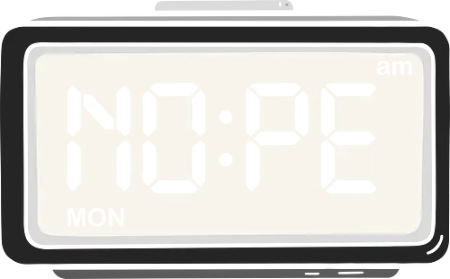 The "Nope" Clock: Monday Morning Mood - funny morning shirt, nope alarm clock graphic, monday blues apparel, relatable introvert tee, sarcastic clock design, lazy day streetwear, minimalist aesthetic clothing, night owl merch, anti morning person shirt, funny typography tee - Standard T-Shirt