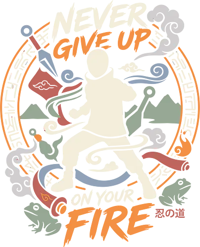 Will of Fire: The Ninja's Path - Naruto silhouette shirt, anime motivational graphic tee, Will of Fire apparel, shonen ninja streetwear, Hidden Leaf village design, never give up quote shirt, aesthetic otaku clothing, nostalgic anime merch, Japanese text ninja tee, anime hero fashion - Standard T-Shirt