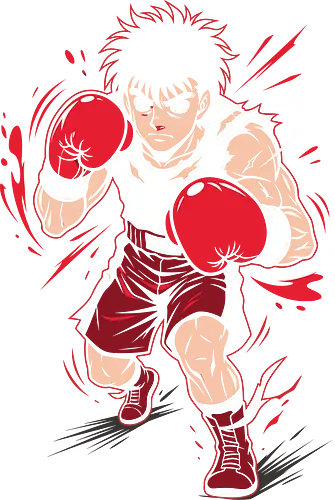 Dempsey Roll: The Fighting Spirit - Hajime no Ippo shirt, anime boxing graphic tee, Dempsey Roll apparel, sports anime streetwear, fighting spirit design, retro shonen manga clothing, gym motivation anime shirt, action pose graphic tee, Makunouchi Ippo merch, aesthetic otaku fashion - Standard T-Shirt