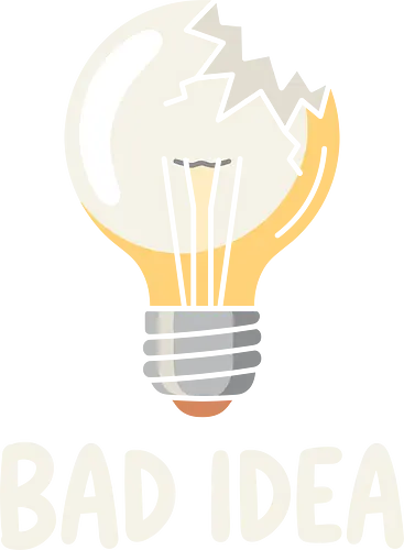 The Bad Idea Bulb - bad idea shirt, broken lightbulb graphic, funny sarcastic tee, ironic humor apparel, shattered bulb design, minimalist aesthetic streetwear, quirky quote clothing, self deprecating fashion, creative block merch, relatable mistake shirt - Standard T-Shirt
