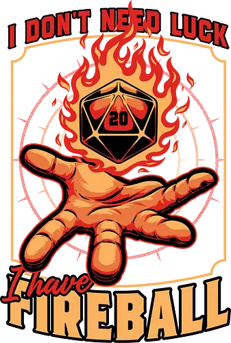 RPG Dice Luck Fireball - Rpg, Role-play, Role-playing, Roleplay Game, Role-playing Game, Roleplaying Game, Critical Hit, Critical, Critical Fail, Critical Success, Dungeon Master, Dungeon, Luck, Nerd, Geek, Adventure, Fantasy, Magic, Ritual, Magical, Wizard, Sorcery, Sorcerer, D20, Pen and Paper, Fireball, Tabletop Game, Tabletop, Tabletop Gaming, Tabletop Rpg, Game Master - Standard T-Shirt