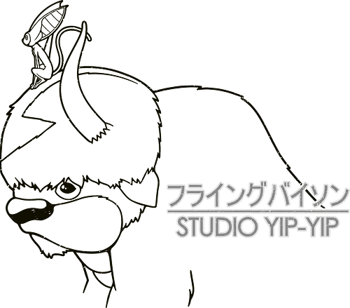 Fliegender Bison und Lemur - Japanische Minimalistische Linienkunst - fliegender Bison minimalistische Kunst, fliegender Lemur Anime, japanische schwarze Linienkunst, minimalistisches Anime Design, süßes Geek Kreaturen Druck, Anime Kreatur Shirt, japanische schwarze Linienkunst, flauschiger Bison Design, Lemur Anime Druck, minimalistische Geek Kunst, Anime Kreatur Shirt, exklusives japanisches Design, süßer Anime Druck, Premium japanische Linienkunst, süßes Nerd Shirt - Standard T-Shirt