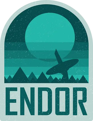 Endor - Geometric and minimalist series  - Space Opera, 80s, badge, endor, film, galaxy, geometric, landscape, minimalist, outer space, retro, science fiction, space, movie, scifi - Standard T-Shirt