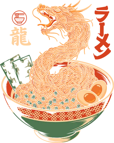Dragon Ramen - cuisine, fantasy, kawaii, anime, manga, geek, popculture, oriental, bowl, illustration, culinary, dragon, ramen, noodles, japan, japanese, asian, mythology, food, foodie - Standard T-Shirt