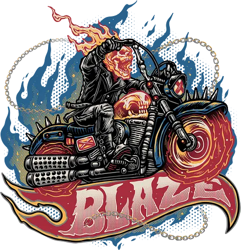 Blazing Skull - Comic, comics, comic book, antihero, movie, film, character, motorcyclist, Paranormal - Standard T-Shirt