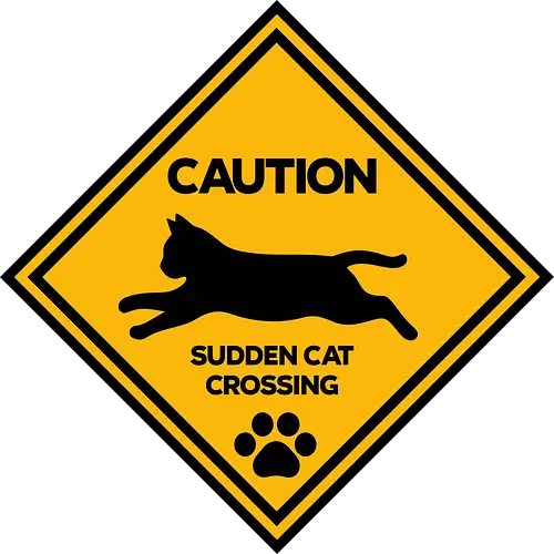 Caution: Sudden Cat Crossing Japan Art  - cat art, cat artwork, cat humor, cat lover, cat teeshirt, cute cats, funny cats, funny humor, funny quote, funny slogan, parody brand, parody design, parody logo, pop art, trending now - Standard T-Shirt