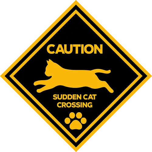 Caution: Sudden Cat Crossing Japan Art Nº2 - cat art, cat artwork, cat humor, cat lover, cat teeshirt, cute cats, funny cats, funny humor, funny quote, funny slogan, parody brand, parody design, parody logo, pop art, trending now - Standard T-Shirt